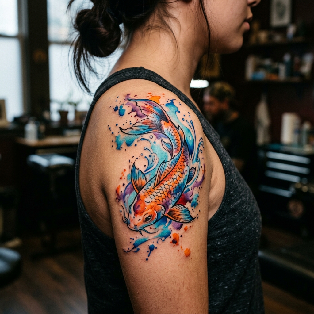 Watercolor Koi